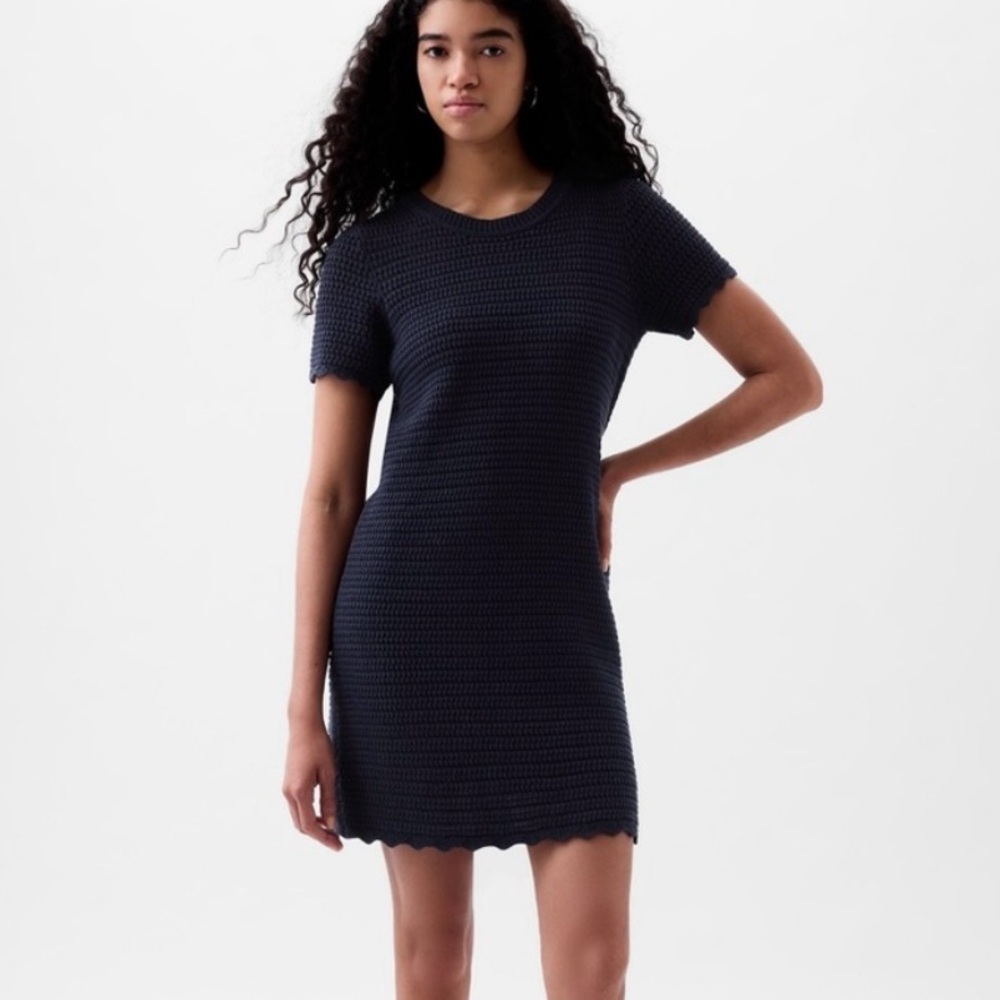 Gap Crochet Mini Dress in Navy Blue